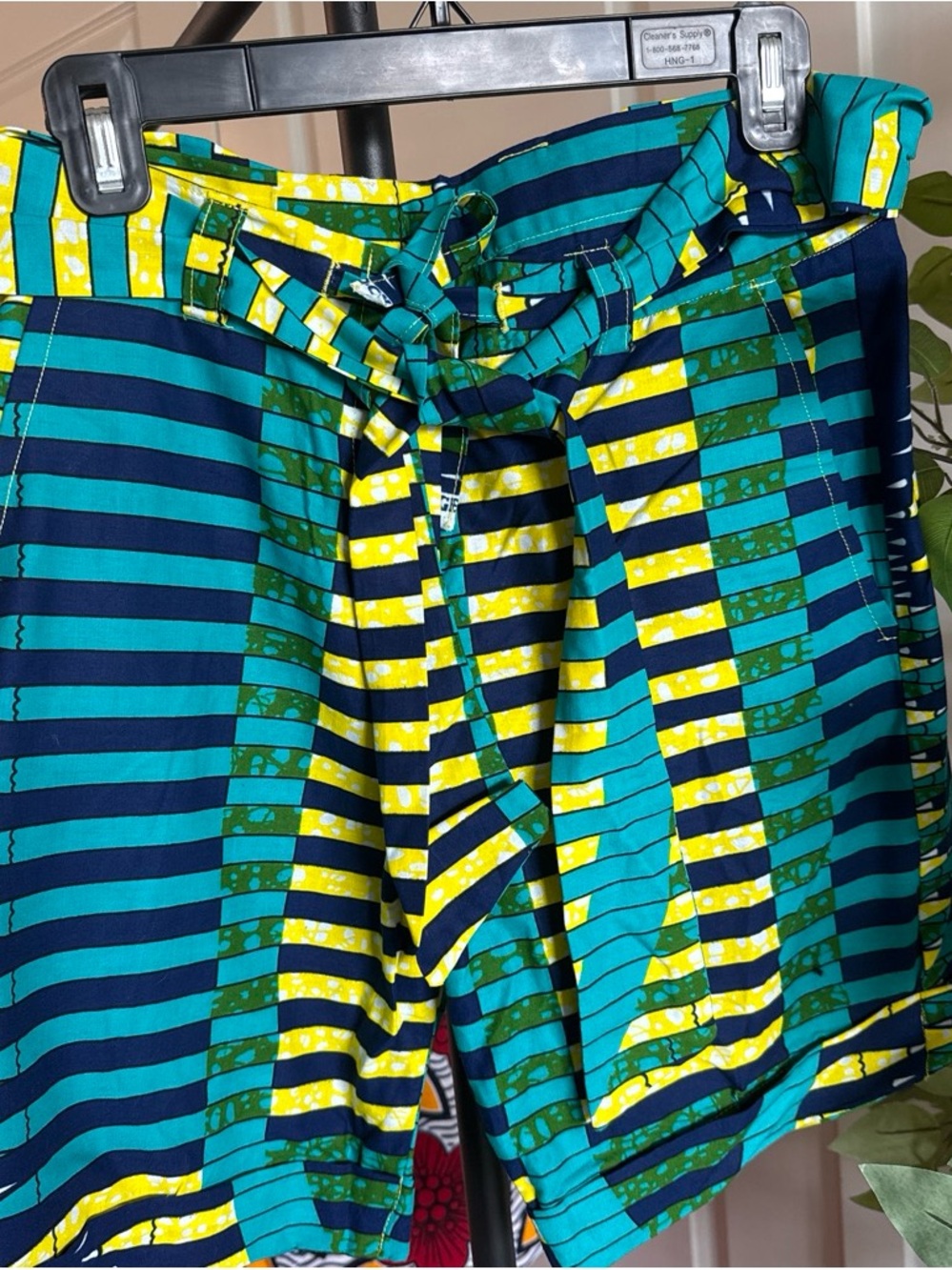 Women’s Striped Casual Shorts in Teal & Navy